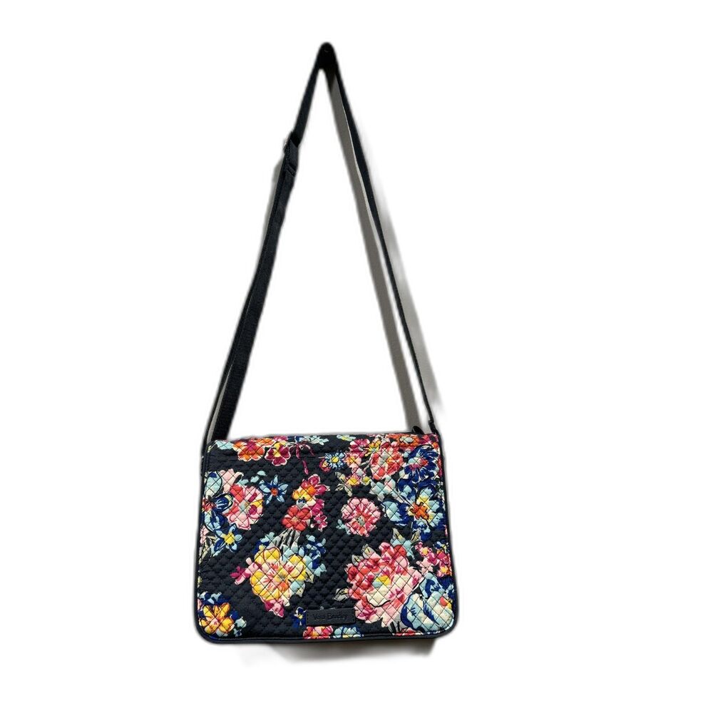 Vera Bradley Turnabout Crossbody Bag Pretty Posies Floral Quilted Double Sided